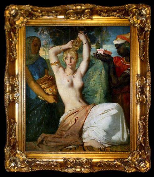 framed  Theodore Chasseriau The Toilette of Esther, ta009-2